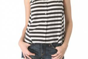 Kaelen Button Down Stripe Tank