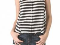 Kaelen Button Down Stripe Tank