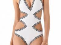 Karla Colletto Stripe Monokini Swimsuit