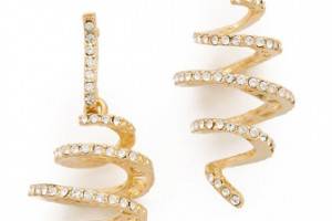 Kenneth Jay Lane Crystal Spiral Earrings