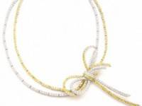 Kenneth Jay Lane Double Strand Bow Necklace