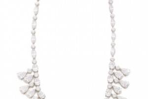 Kenneth Jay Lane Oval & Pear Drop CZ Fringe Necklace