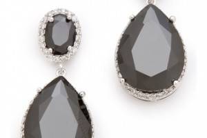 Kenneth Jay Lane Oval Double Drop Earrings