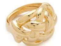 Kenneth Jay Lane Polished Gold Weave Ring