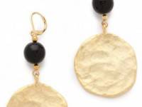 Kenneth Jay Lane Satin Gold Coin Drop Earrings