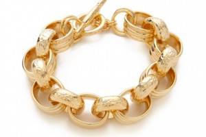 Kenneth Jay Lane Textured Link Toggle Bracelet