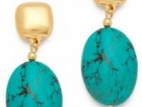 Kenneth Jay Lane Turquoise Bead Drop Earrings