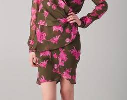 Kevork Kiledjian Print Wrap Dress