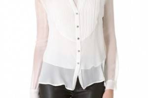 L'AGENCE Pintuck Blouse with Camisole