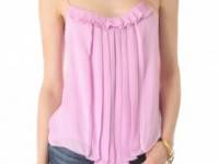 L&#039;AGENCE Ruffled Neck Camisole