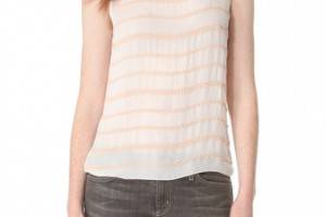 L'AGENCE Sleeveless Blouse with Stones