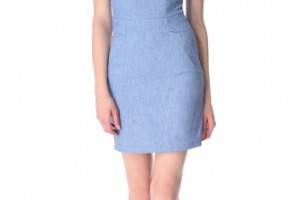 L'AGENCE Square Neck Pocket Dress