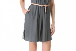 L'AGENCE Tank Dress with Pleated Neckline