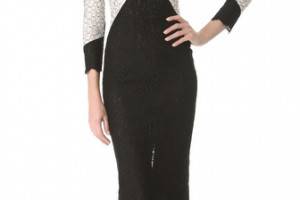 L'Wren Scott Black & White Diamond Dress