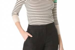 L'Wren Scott Striped Boat Neck Sweater