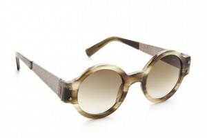 Lanvin Round Sunglasses with Hammered Metal