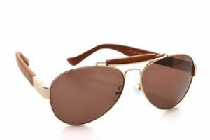 Linda Farrow for The Row Leather Aviator Sunglasses