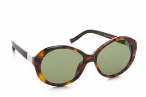 Linda Farrow for The Row Leather Jackie O Sunglasses