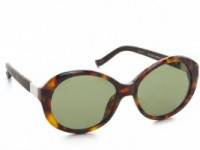 Linda Farrow for The Row Leather Jackie O Sunglasses