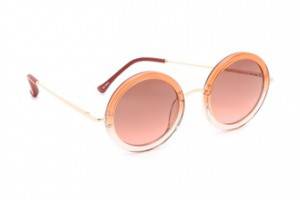 Linda Farrow for The Row Leather Oversized Round Sunglasses