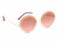 Linda Farrow for The Row Leather Oversized Round Sunglasses