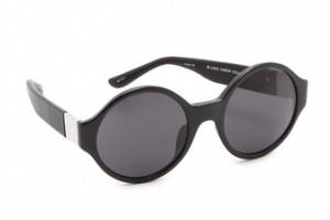 Linda Farrow for The Row Round Leather Sunglasses