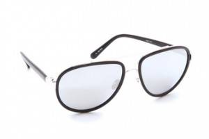 Linda Farrow Luxe Platinum Lens Aviator Sunglasses