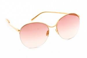 Linda Farrow Luxe Round Metal Sunglasses