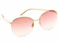 Linda Farrow Luxe Round Metal Sunglasses