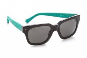 Linda Farrow Luxe Snakeskin Thick Rimmed Sunglasses