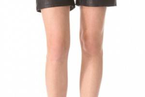 Lot78 Cuffed Leather Shorts