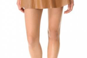 Love Leather Camel Mini Leather Skirt