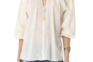 Love Sam Navajo Embroidered Blouse