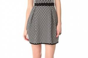 M Missoni Checkerboard Strapless Dress