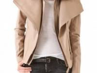 Mackage Leather Coat with Fur Collar