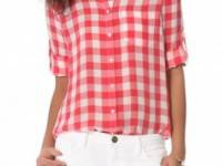 Madewell Gingham Silk Boy Shirt