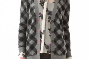 Madewell Printed Check Cardigan