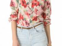 Madewell Printed Cotton Mia Blouse