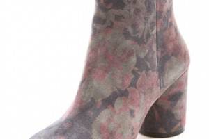 Maison Martin Margiela Flower Print Suede Booties