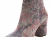 Maison Martin Margiela Flower Print Suede Booties