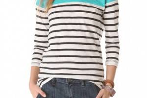 Maison Scotch Breton Stripe Top with Scarf