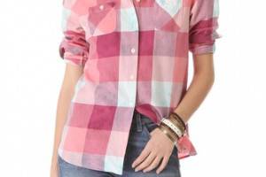 Maison Scotch Check Button Down Shirt