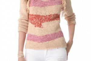 Maison Scotch Fringe Trim Sweater