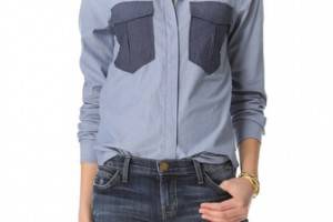 Maison Scotch Washed Chambray Shirt