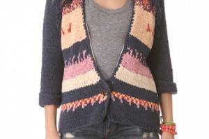 Maison Scotch Western Cardigan with Fringe