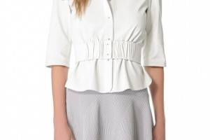 MAISON ULLENS Perforated Leather Blouse