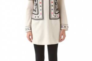 Mara Hoffman Beaded Fitted Wool Dress