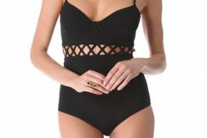 Mara Hoffman Frida Lattice One Piece Swimsuit