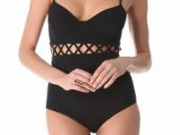 Mara Hoffman Frida Lattice One Piece Swimsuit