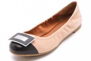 Marc by Marc Jacobs Bicolor Logo Plaque Flats